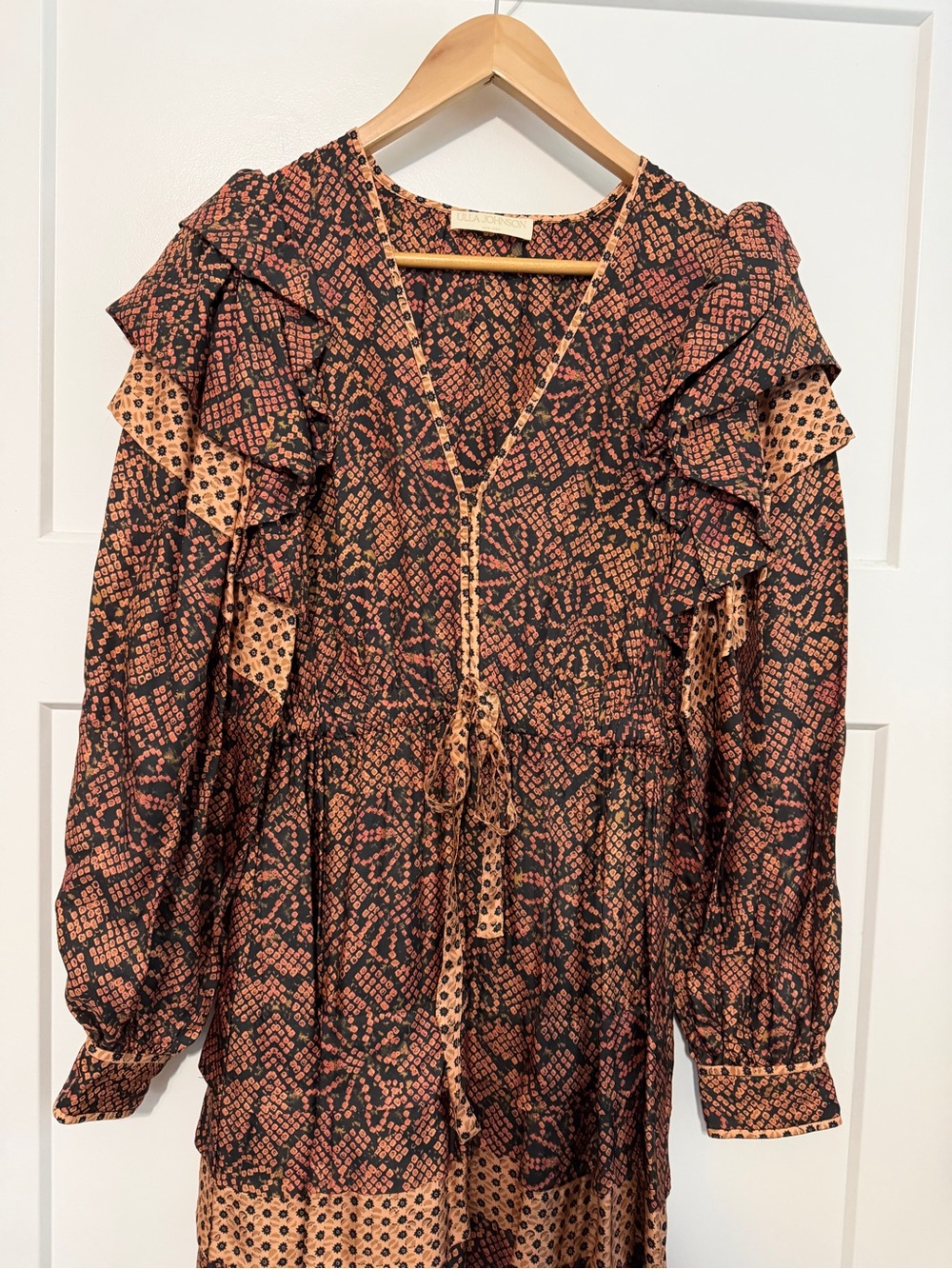Ulla Johnson Seraphina Midi Maxi Bohemian Silk Blend Dress Size 2 - Picture 4 of 15